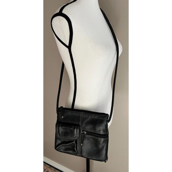 Tignanello black pebbled leather crossbody bag - Picture 1 of 10